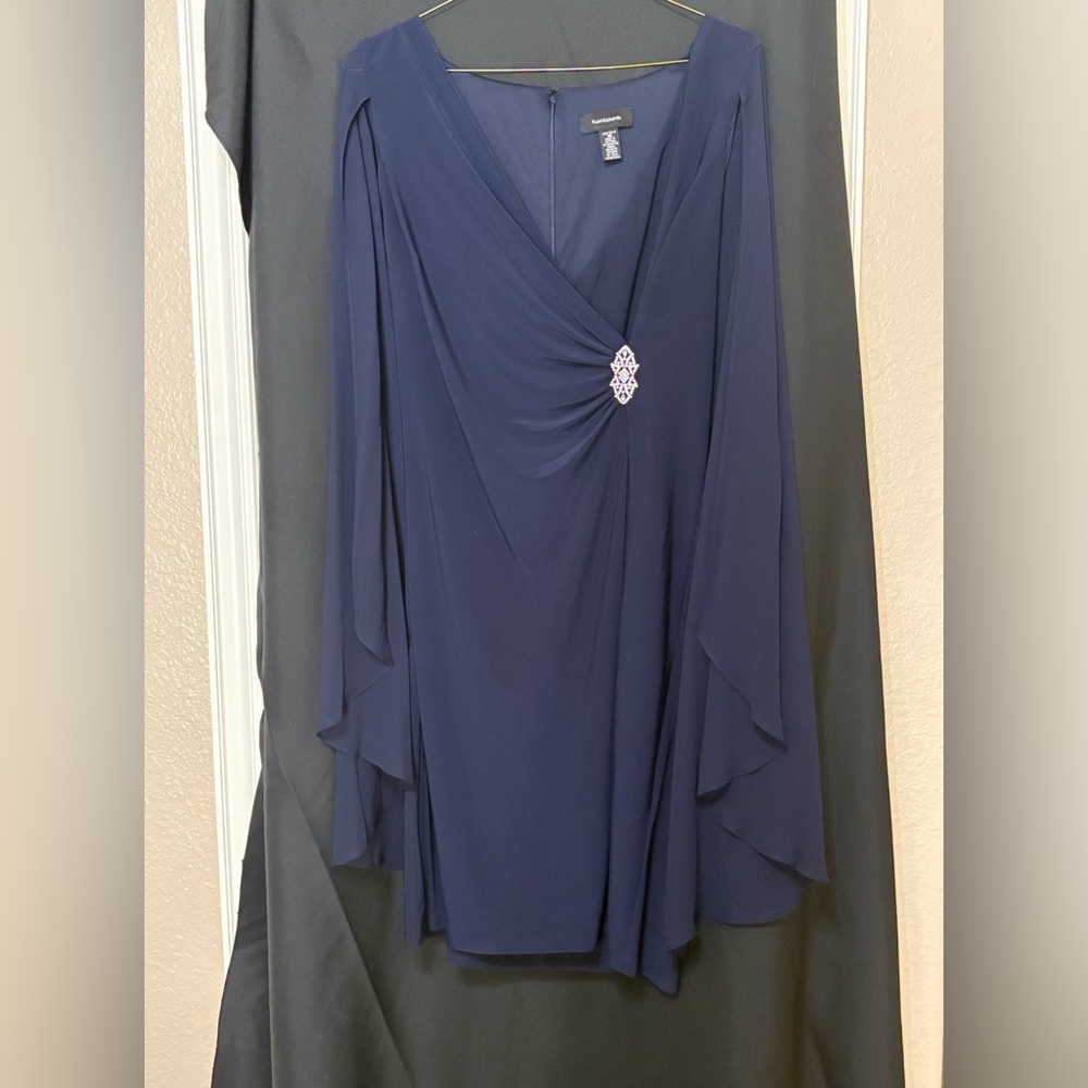 Elegant Navy Blue Dress with Embellishment